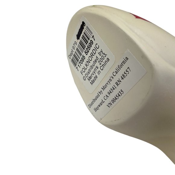 FOLK NORDIC Victorian Christmas Lace Up Floral Holiday Ceramic Boots Decor 6.5" - Picture 5 of 16